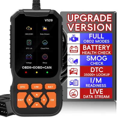 Ferramenta de diagnóstico do scanner obd2, leitores de código do motor de verificação do veículo com redefinição e leitura de i/m, ferramenta de verificação de diagnóstico obdii/eobd do carro
