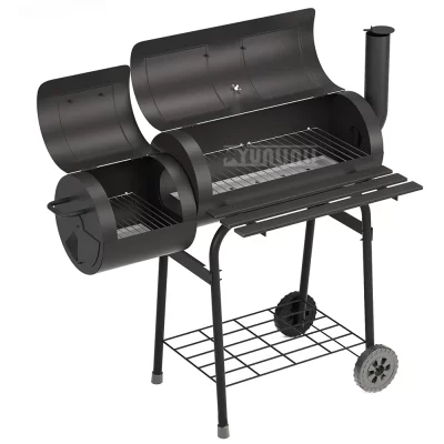 Grelha de churrasco de carvão defumado grande de dupla face, churrasqueira de estilo americano grosso doméstico ao ar livre grelha de carvão de acampamento