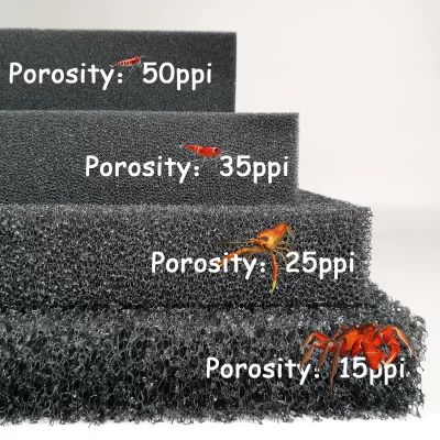 Acessórios para aquário, filtro de algodão bioquímico para tanque de peixes, filtro de esponja de espuma preto 15 25 35 50ppi 50x50x5cm de espessura