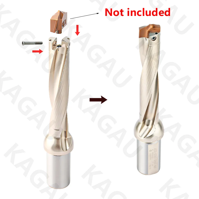 Haste de broca de coroa de resfriamento interno 3d 5d 8d 10d diâmetro de perfuração de furo profundo 10-25mm para inserção hcd broca em u inserível - Image 4