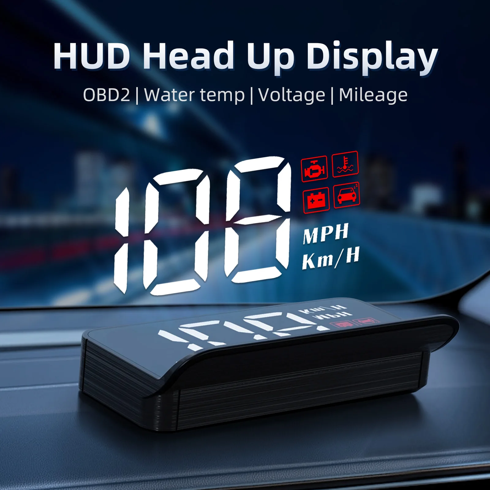 OBD2 M3 Auto Electronic HUD Head Up Display Projection Trip Fuel Mileage Computer with Overspeed Warning System Speed Projector - Image 3