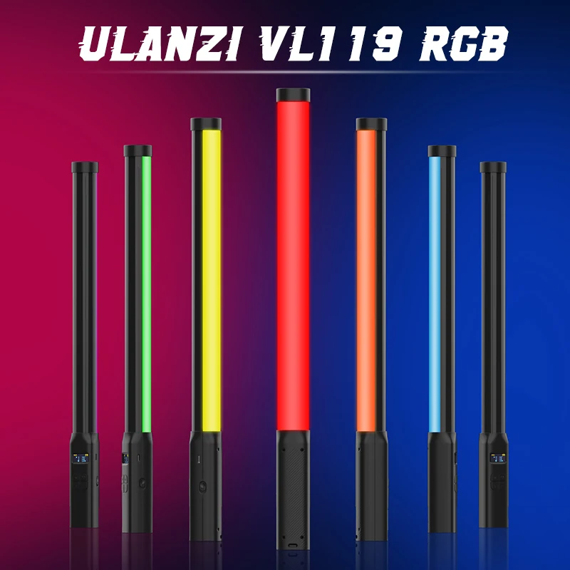 Ulanzi VL119 portátil RGB colorido vara de luz 19,68 polegadas portátil LED varinha de luz CRI 95 + 2500K-9000K lâmpada de estúdio de fotografia