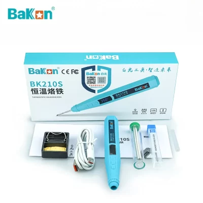Bakon bk210s ferro de solda elétrica carregamento usb portátil temperatura ajustável ferramentas reparo sono automático usb Паяльник c210s