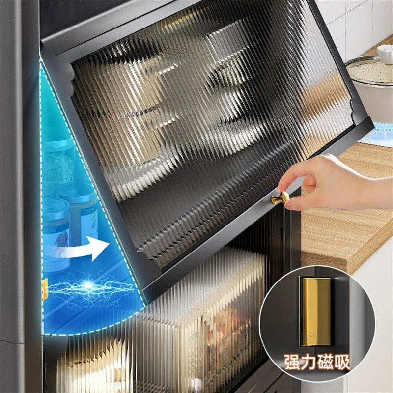 Armários de cozinha de metal simples, móveis para casa, armários de armazenamento multicamadas, prateleiras de chão, cozinha, armário de talheres multifuncional - Image 4
