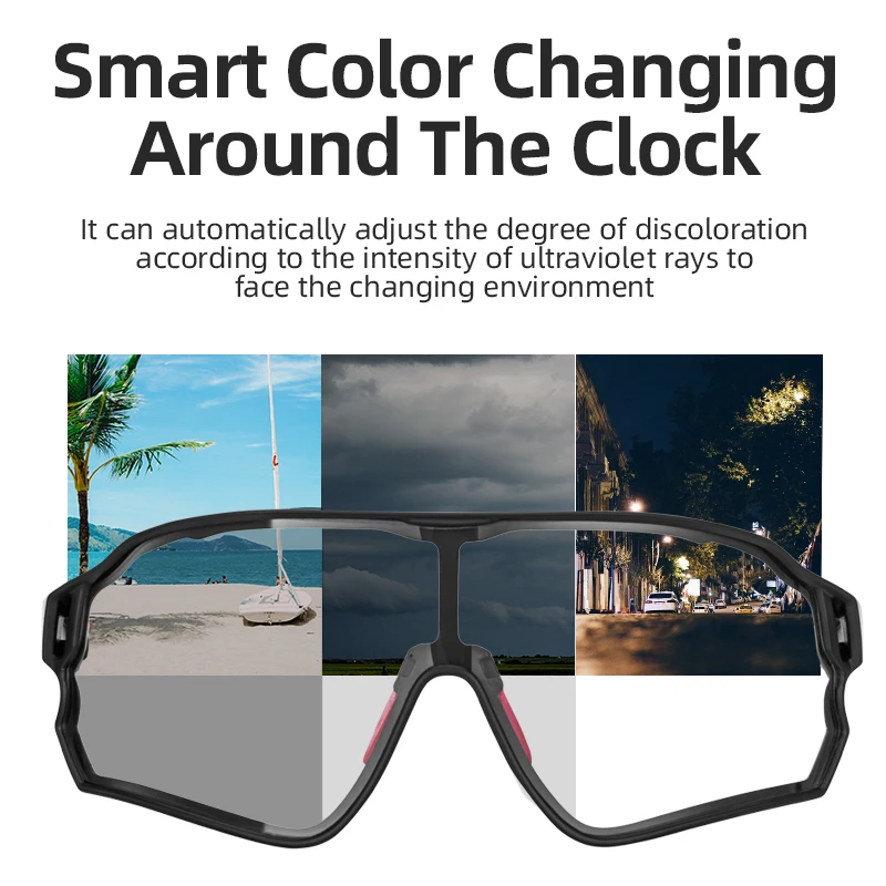ROCKBROS Cycling Glasses Photochromic MTB Road Bike Glasses UV400 Protection Sunglasses Outdoor Eyewear Sport Goggles Equipment - Image 2