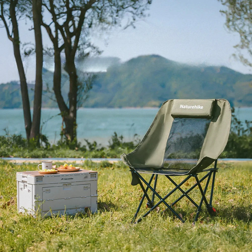 Naturehike Sea Star Camping Moon Chair Portable Outdoor Travel High Back Mesh Folding Chair Two-stage Adjustable Camping Chair
