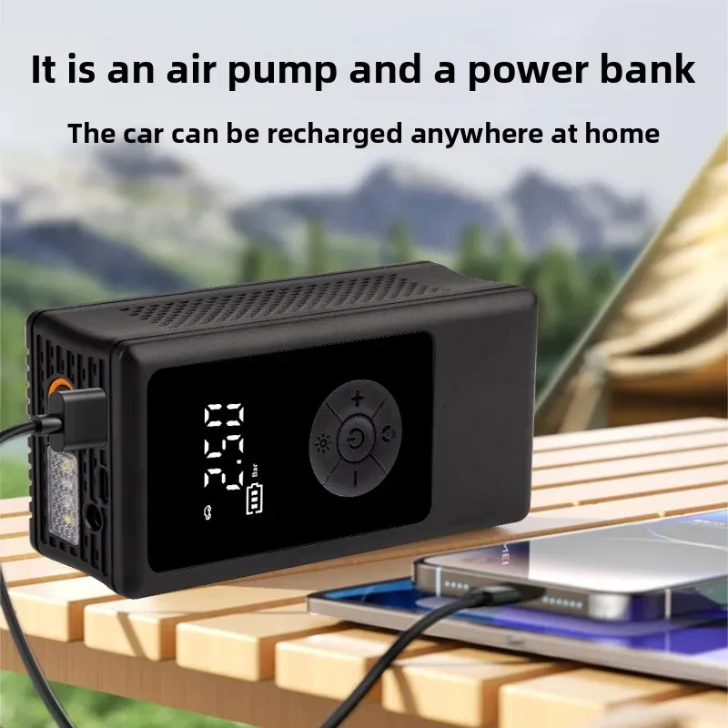 Portable Car Tire Inflator Pump Multi-Function Emergency Mobile Phone Charger Power Bank New Model Vehicle Air Compressor - Image 2