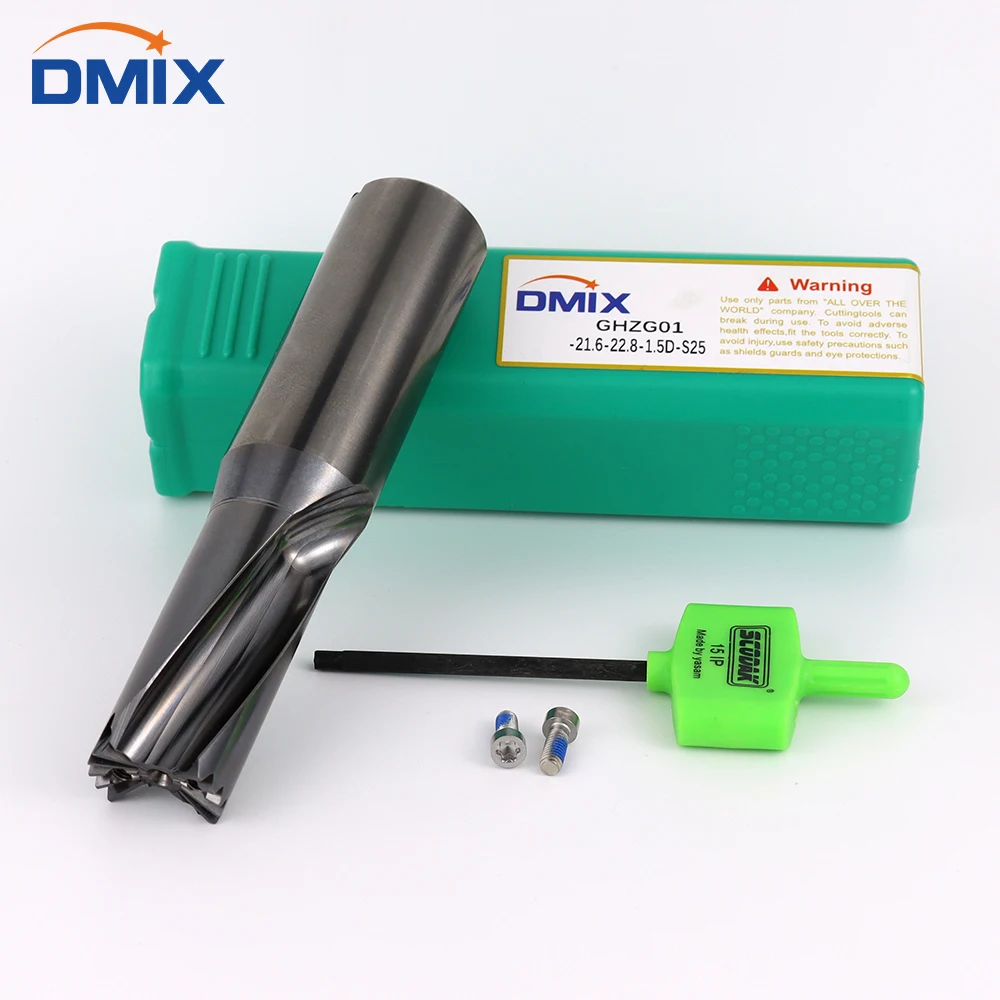 Dmix coroa broca de alta velocidade 10-25.8mm 1.5-5d furo violento usinagem indexável resfriamento interno broca de dente de sabre substituto u broca - Image 2