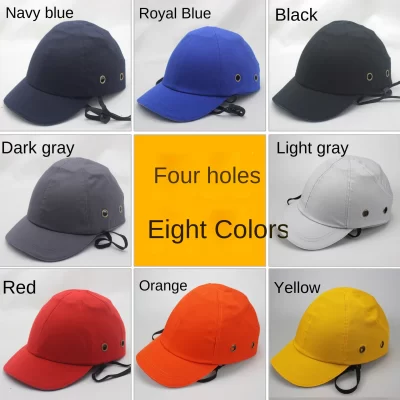 Mais novo capacete protetor de segurança de trabalho boné de colisão casca interna dura estilo chapéu de beisebol para proteção de cabeça l (58-60cm)