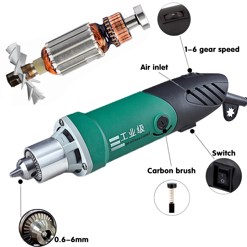 Dremel 260w/480w gravador de alta potência broca elétrica gravura ferramenta rotativa eixo flexível 6 posições polimento de velocidade variável - Image 3