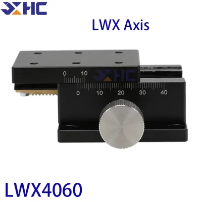 X Axis LWX4060 Dovetail Groove Fine Tuning Platform Guided Manual Shift Platform Gear Drive Knob Adjustment Slide Sliding Table