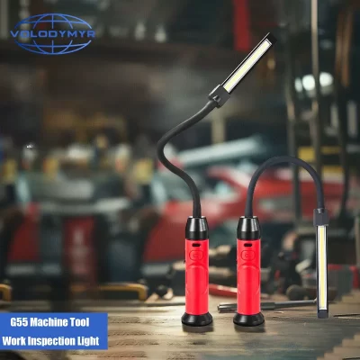 VOLODYMYR Luz de trabalho LED recarregável com pescoço de ganso flexível 1000 lúmens 3 modos base magnética para bancada de trabalho grelha de reparo de carro