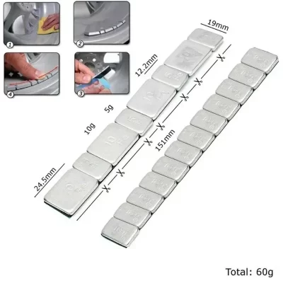 Peso de equilíbrio de roda 60g adesivo ferro roda pneu pesos de equilíbrio para carros motocicleta balanceador de roda balanceador de pneus