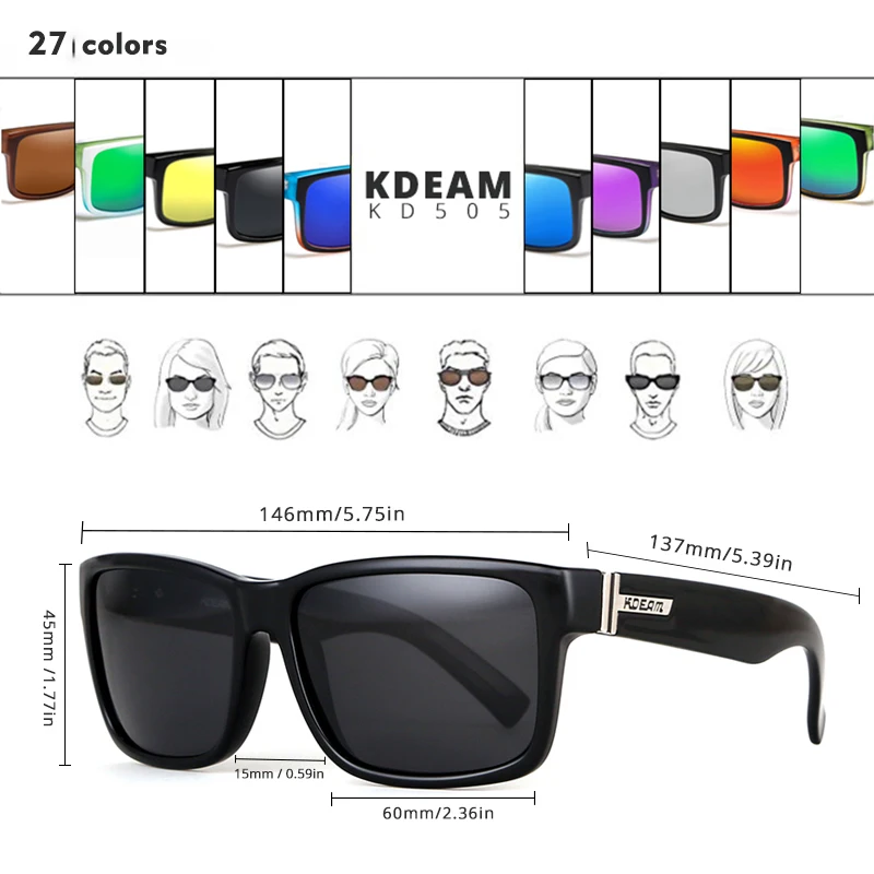 KDEAM Revamp Of Sport Men Sunglasses Polarized Shockingly Colors Sun Glasses Outdoor Driving Photochromic Sunglass With Box - Image 4