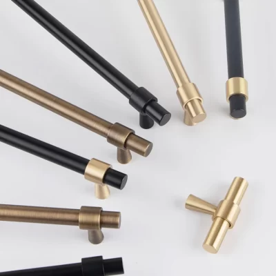 KEDLO Latão Sólido Escovado Latão Antigo Bronze 500mm Puxadores de Gaveta T Bar Alça de Armário de Cozinha