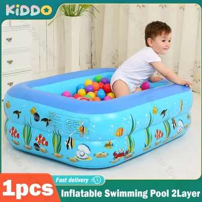 Inflatable Swimming Pool Large Rectangular Pools for Family Framed Removable Bathtub Kids Beach Ourdoor Indoor for Cottages