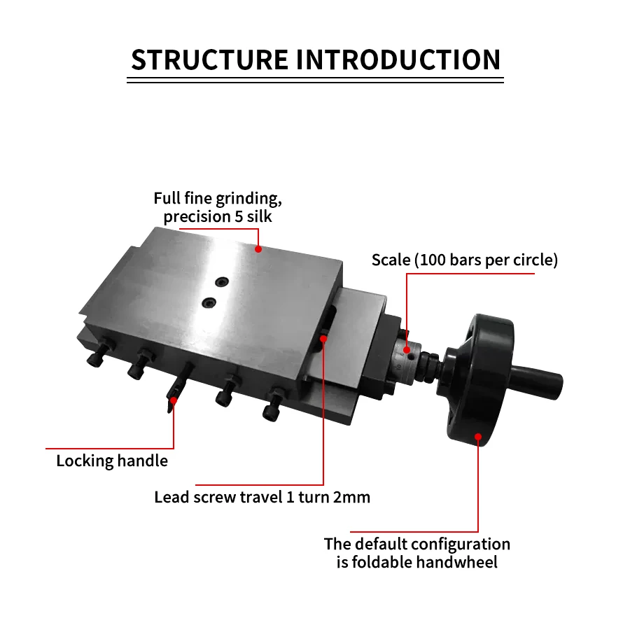 Dovetail Groove Sliding Table One-Way Precision Screw Scale Carriage Tooling Guide Rail Fine Grinding Hand-Operated Inear Table - Image 2