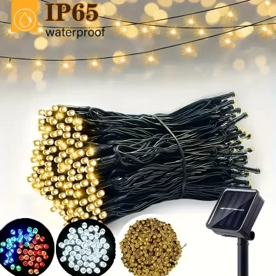 Corda de luz solar ao ar livre led decoração de natal, corda de luz solar luz de fadas jardim decoração de natal luz