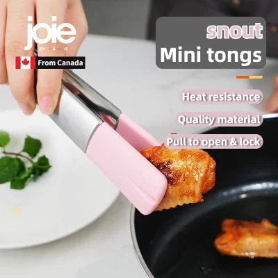 Joie pinças de cozinha multifuncionais com aperto de silicone clipe de alimentos de aço inoxidável cozinhar servindo clipe de churrasco resistente ao calor