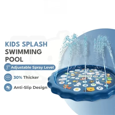 100/170cm Outdoor Kids Sprinkler Play Pad Mat Lawn Beach Letters Inflatable Water Pad Spray Water Games Mat Beach Cushion
