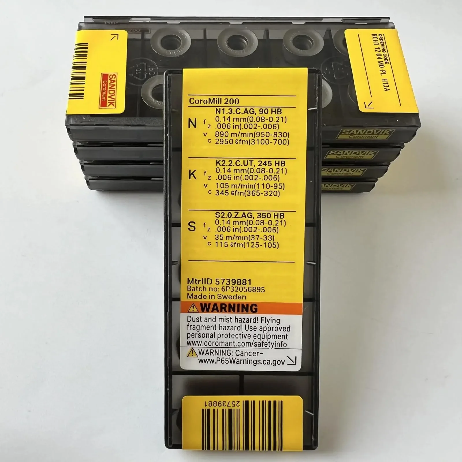 Original SANDVIK / RCHT1204M0-PL H13A / ferramenta de lâmina de liga dura 10 unidades - Image 3