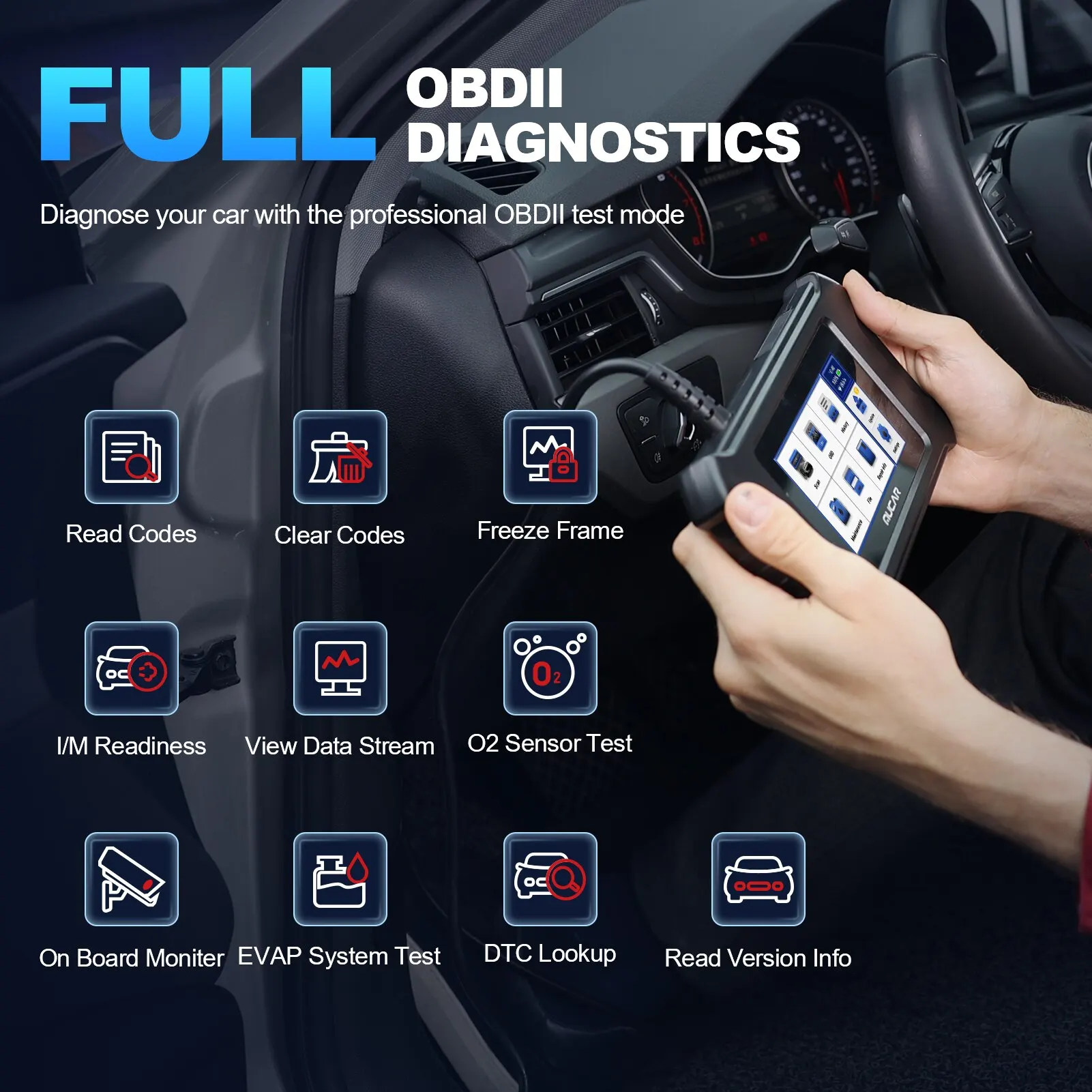 MUCAR-CS6 Scanner automotivo para carro, ferramenta de diagnóstico, ABS, SRS, TCM, ECM, TPMS 6, leitura do código do sistema, freio a óleo, 7 Reset, atualização gratuita vitalícia - Image 4