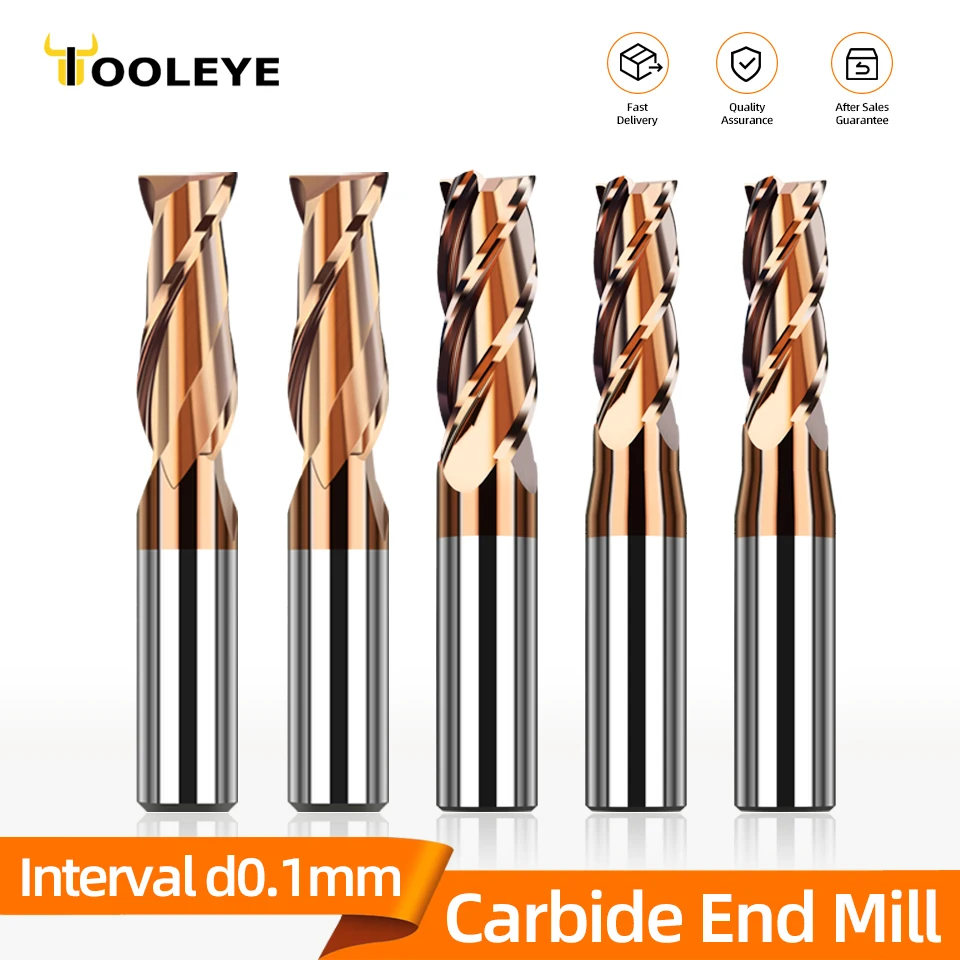 Carbide End Mills HRC55 Cutting Tool Interval 0.1mm For CNC Maching Flat Metal Cutter 2/4 Flutes Tungsten Steel Milling Cutter - Image 2