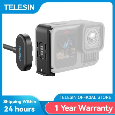 Telesin kit de cabo de cobertura lateral de carregamento magnético à prova d'água para gopro hero 9 10 11 12 13 tipo-c porta de cobertura de carregamento fácil removível