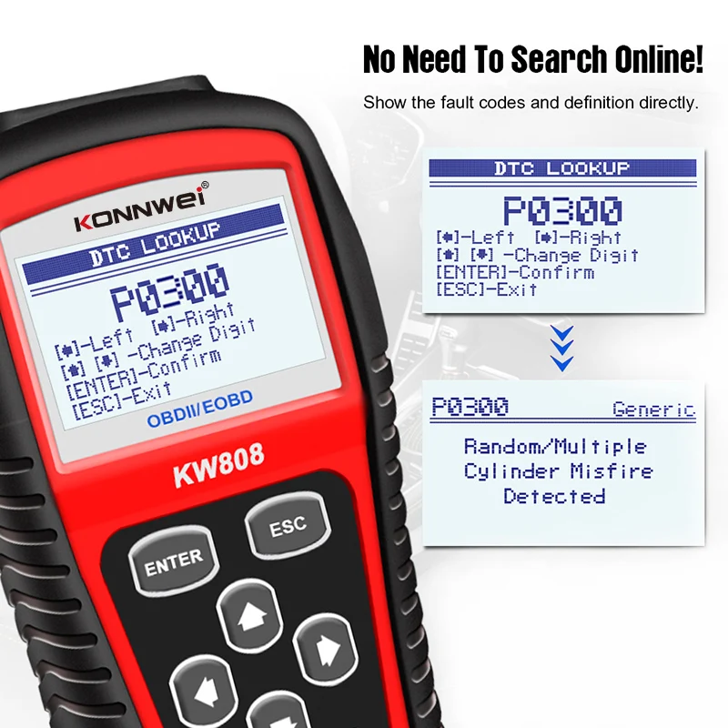 2026 novo konnwei kw808 carro obd2 scanner de diagnóstico leitura automática leitor código falha clara verificar luz do motor ferramenta diagnóstico para carros - Image 5