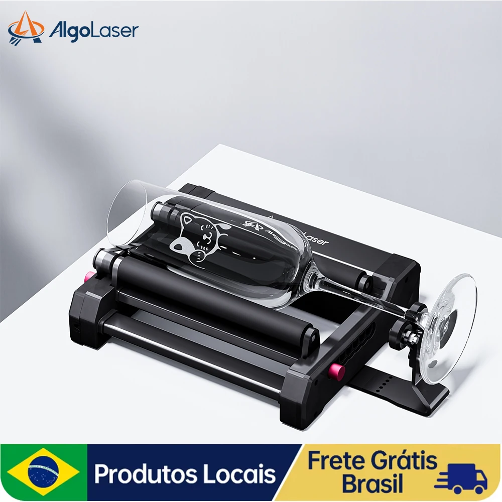 AlgoLaser Venda quente de gravura a laser rotativa RollerY-aixs 360 ° Rolo giratório giratório para módulo de gravação a laser cilíndrico de 4-150 mm