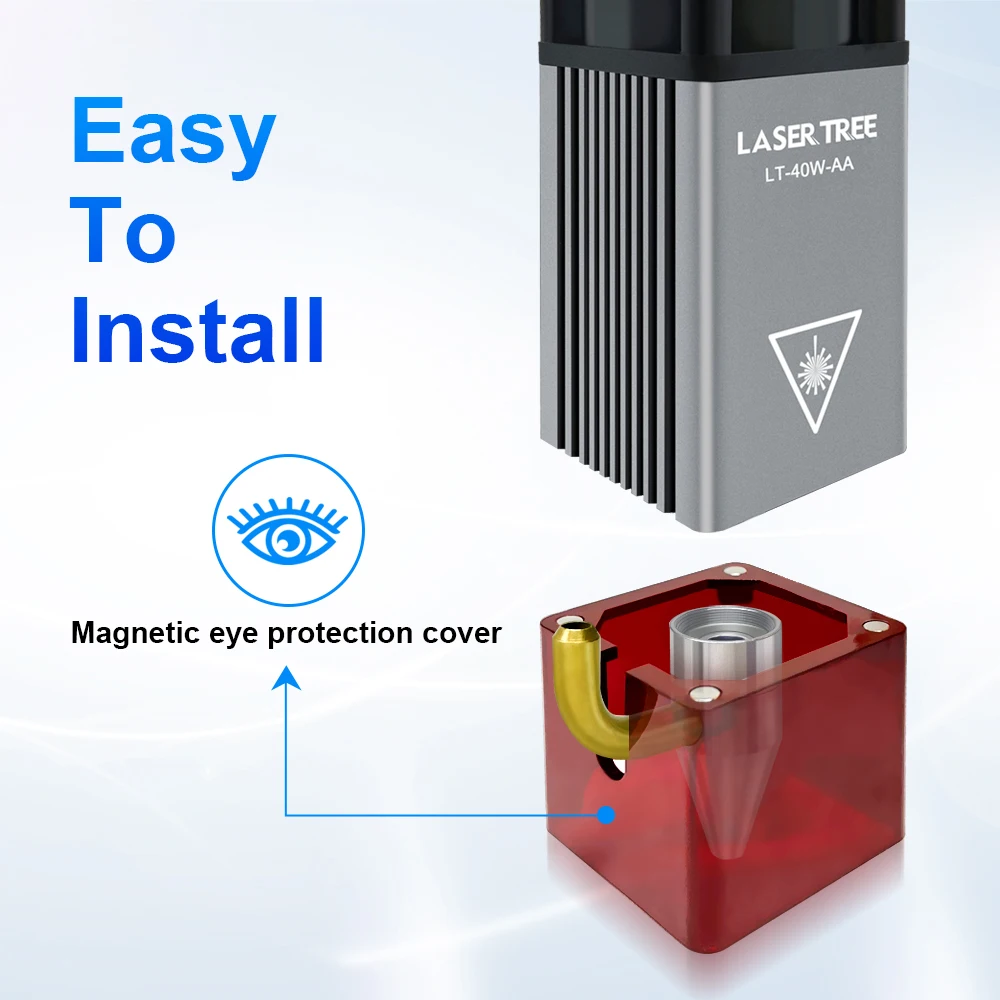 Cabeça de laser de foco fixo 5w, árvore a laser com bico de assistência de ar, módulo comprimido para gravador cnc, máquina de corte, ferramentas diy - Image 5