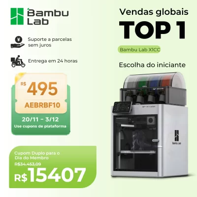Bambu Lab X1 Carbon Combo 3D Printer with AMS 500mm/s High Speed Support 16 Colors Printing AI Monitor With 2KG Filamentos