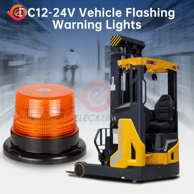 12 LED Amber Tractor Motorcycle Forklift Strobe Warning Light Beacon Truck Vehicle Emergency Flashing Lights Safe Signal Lamp