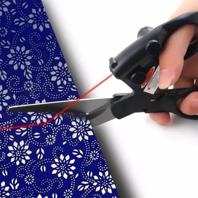 1pc profissional tesoura guiada a laser para tecido costura corte de costura em linha reta rápida casa artesanato embrulho tesoura diy suprimentos