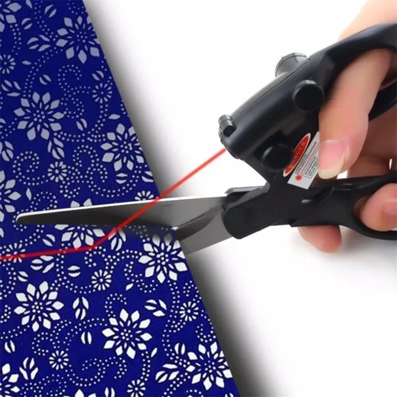 1pc profissional tesoura guiada a laser para tecido costura corte de costura em linha reta rápida casa artesanato embrulho tesoura diy suprimentos