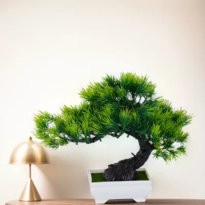 Novas plantas artificiais verdes bonsai pequena árvore grama flor vaso bonsai halloween hause decoração casamento casa escritório decoração