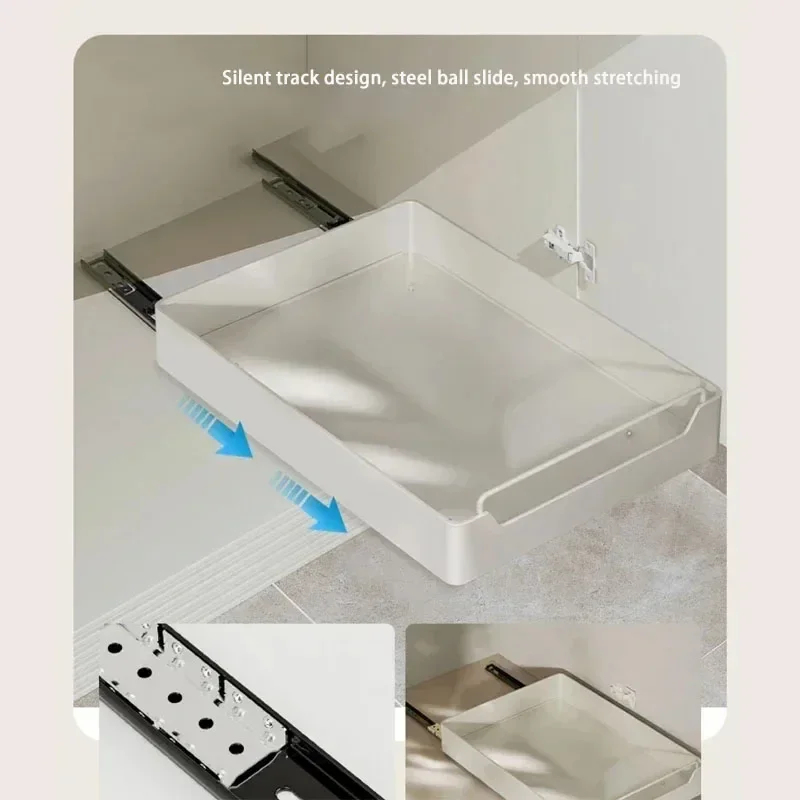 New Kitchen Storage Rack with Slide Rails Pull-out Kitchen Drawer Type Storage Tray Spice Box Storage Rack Cabinets Organizer - Image 5