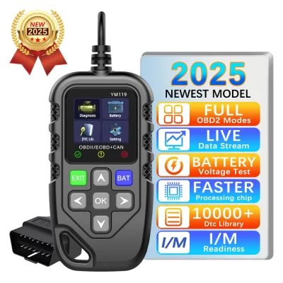 Leitor de código obd2 multilíngue, códigos claros/apagar, scanner obdii ym119 ms309, funciona para carro, ferramentas de diagnóstico obd 2, acessórios automotivos