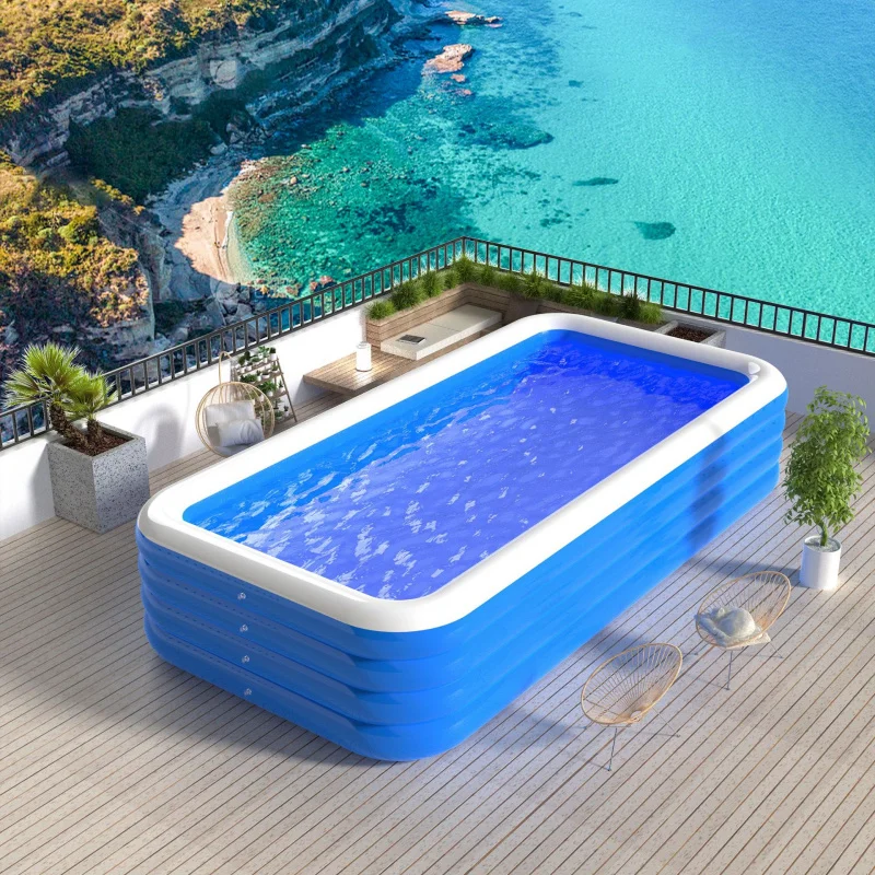 Inflatable Swimming Pool Home Portable Large Adult Bath Rectangular Pool - Image 4