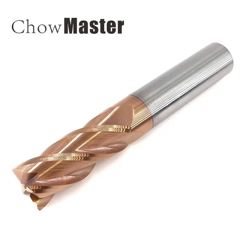 HRC 55 Tungsten Steel Milling Cutter, Four-Blade Coating End Milling Cutter, Flat-Bottom Milling Cutter CNC CNC Tool - Image 5