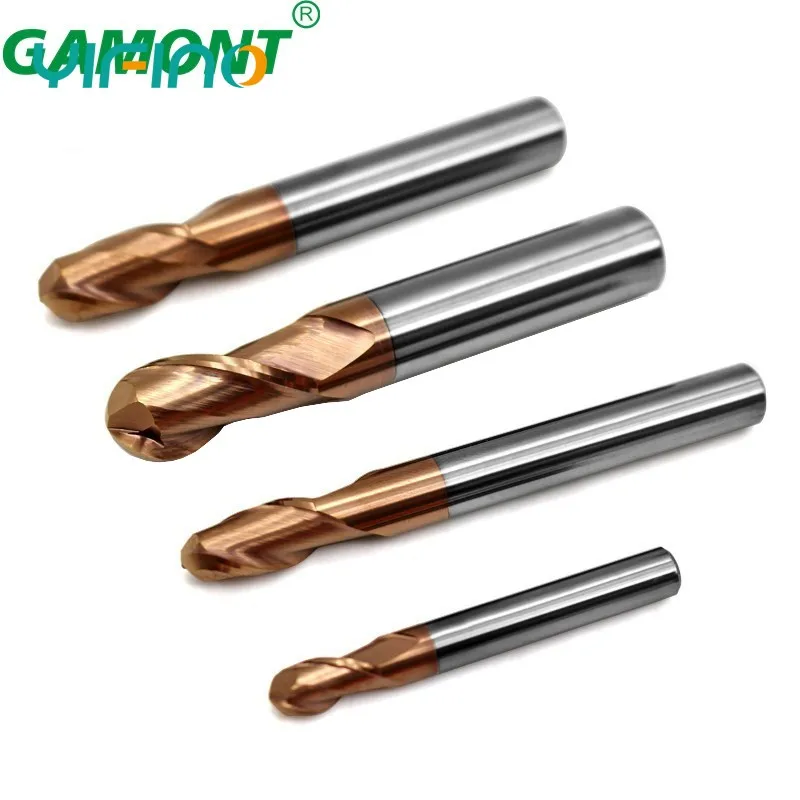 YIFINO HRC55 2-Flute Milling Cutter Tungsten Steel Carbide Ball Nose End Mill For CNC Mechanical Metals Machining Endmills Tools - Image 5