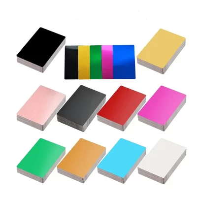 100PCS Metal Nameplate Business Cards Multicolor Aluminium Alloy Material 5 Color for Laser Marking Machine CO2 Laser Marker