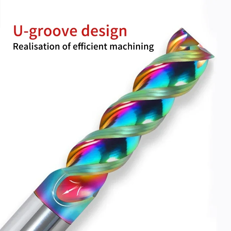 U Slot Carbide Endmill HRC65 3 Flute DLC Coating Tungsten Steen Milling Cutter 4mm 6mm 8mm 10mm 12mm CNC Tools for Aluminum - Image 2