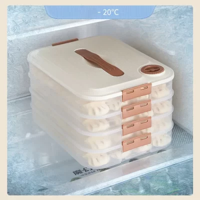 Kitchen Organizer Dumpling Box Food Storage Container Refrigerator Keep Fresh Storage Box Multi-Layer Transparent Dumpling Box
