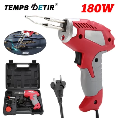 Ferro de solda 180W 220V UE ferramenta de soldagem por calor rápido de nível industrial,pistola de soldagem profissional, máquina de solda doméstica, reparo de placa de circuito eletrônico, máquina de solda com luz LED