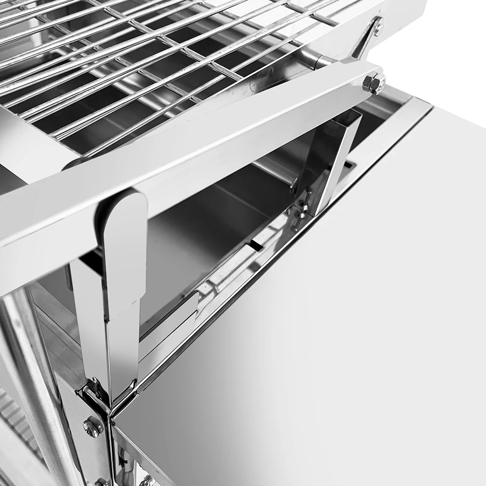 Grelhador para churrasco 360 ° Carvão rotativo de aço inoxidável, design flip operado por pés, tamanho grande para carne deliciosa, churrasco, cozinha ao ar livre - Image 3