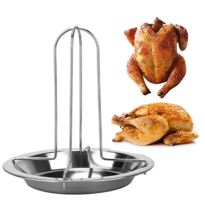 Assar grill suporte frango torrador rack cozinha ao ar livre ferramentas para churrasco aço carbono antiaderente grelhado placa de frango