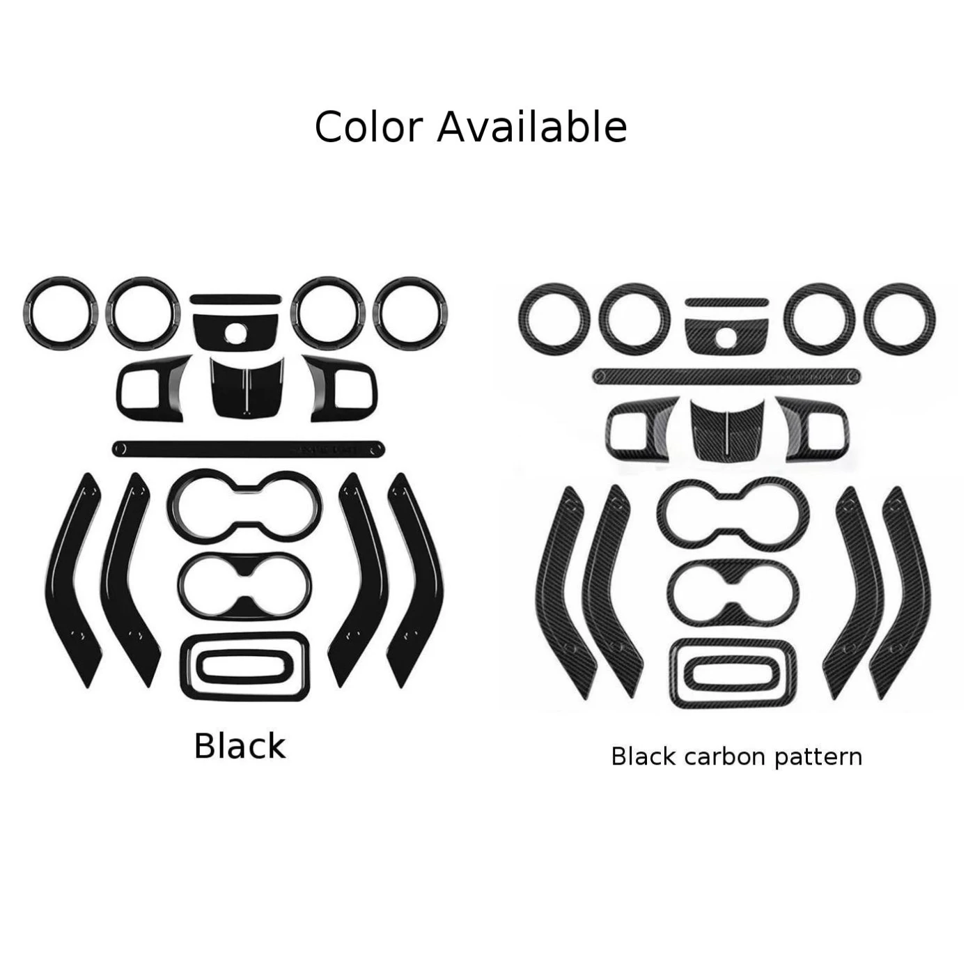Acessórios de acabamento interno com padrão de carbono preto para Jeep para Wrangler JK Fácil instalação Resultados de longa duração - Image 2