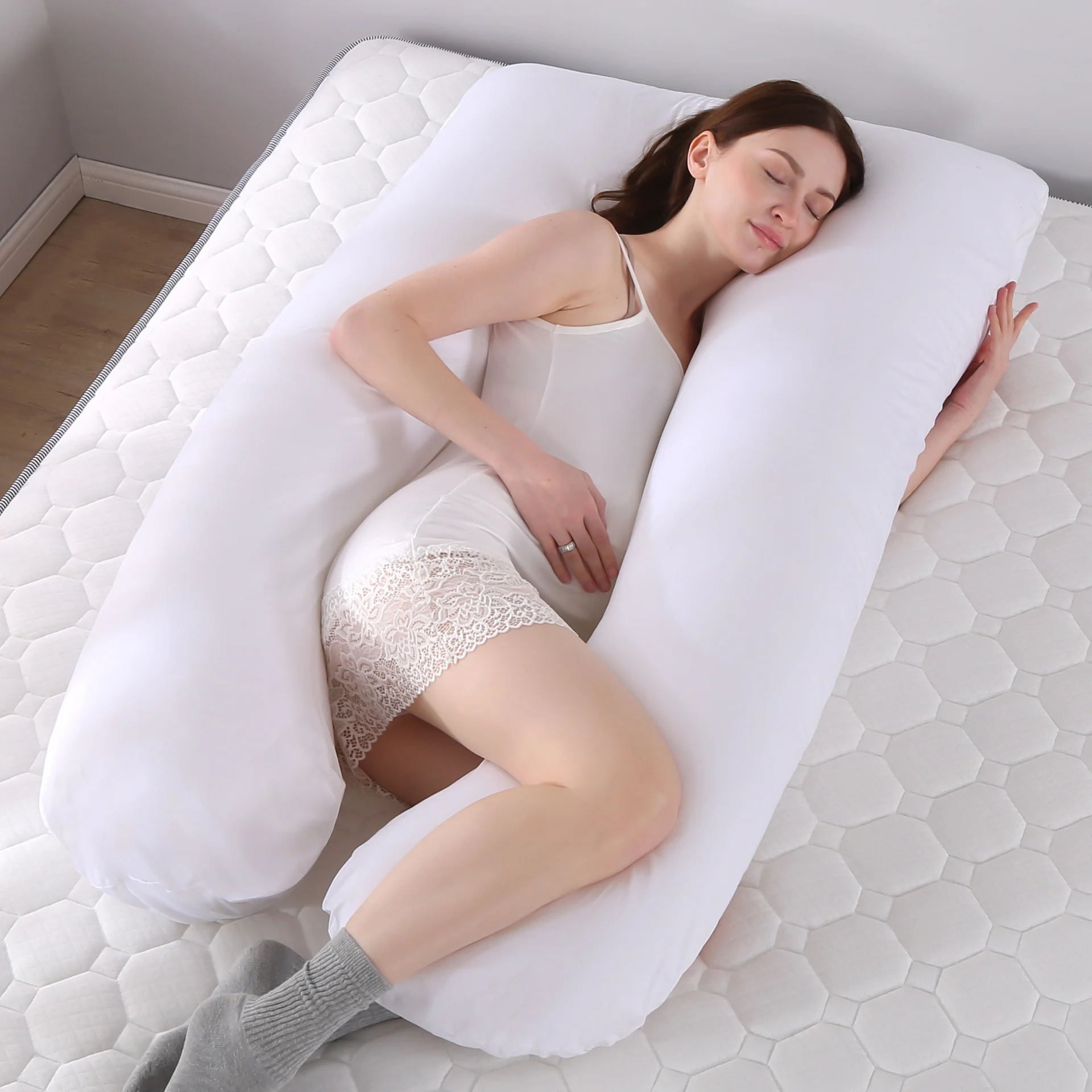 2022 novo corpo inteiro enfermagem gravidez travesseiro em forma de u maternidade para dormir com capa de algodão removível