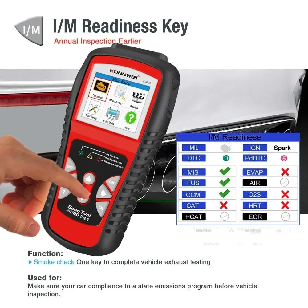 Konnwei kw830 ferramenta de scanner de carro leitor de código automático obd2 obdii ferramenta de diagnóstico leitura e claro código de falhas do veículo ferramenta de verificação - Image 2